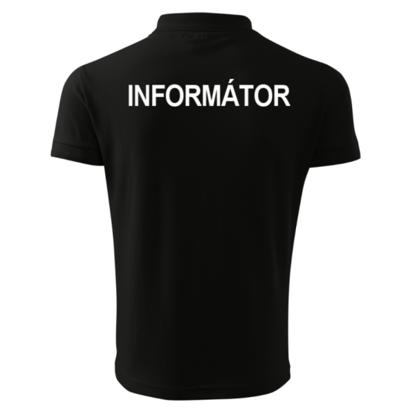 Polokošeľa INFORMÁTOR 180g s bielym nápisom - čierna