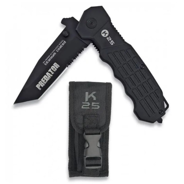 Nôž zatvárací taktický K25 Predator 19099 - čierny