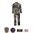 Kombinéza US detská letecká MIL-TEC s nášivkami - woodland