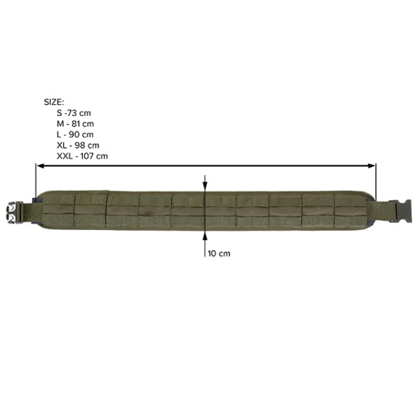 Opasok taktický 8FIELDS MOLLE Combat Belt XXL 124cm - čierny