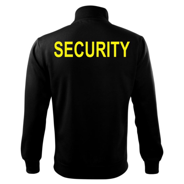 Mikina SECURITY so zipsom - žltá potlač