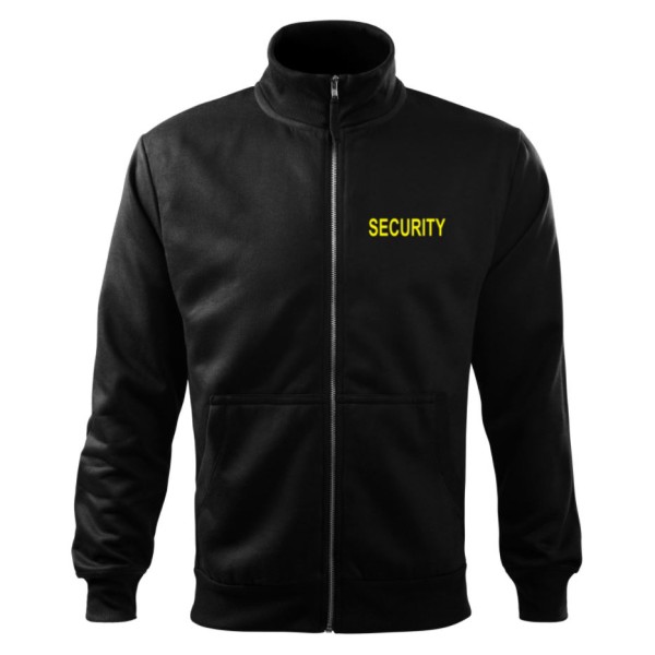 Mikina SECURITY so zipsom - žltá potlač