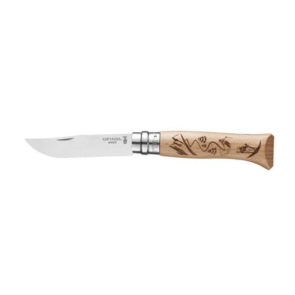 Nôž zatvárací OPINEL N°08 INOX Gravure Sport Ski - buk