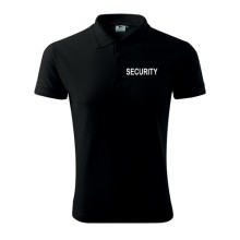 Polokošeľa SECURITY 180g s bielym nápisom - čierna