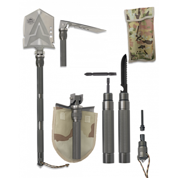 Rýľ skladací taktický ALBAINOX Survival 33084, multifunkčný - multicam