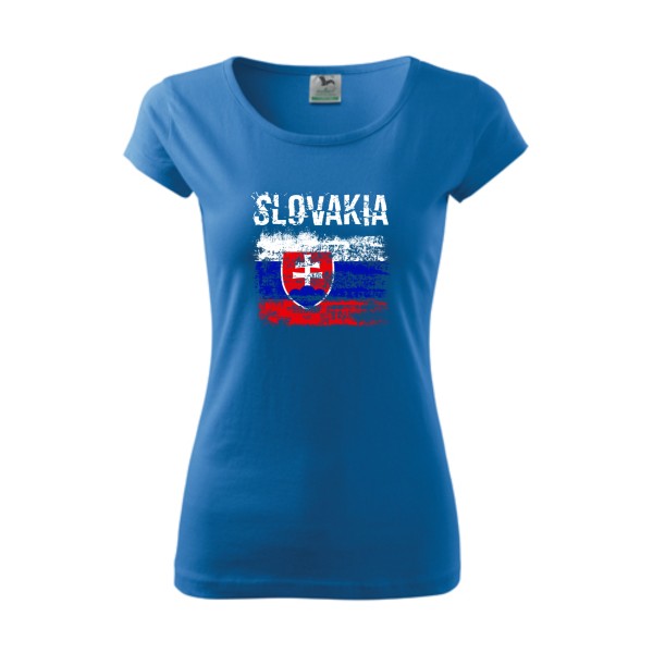 Tričko SLOVAKIA raster dámske - svetlomodré