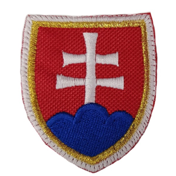 Nášivka SLOVAKIA znak so suchým zipsom  - zlatobiely okraj