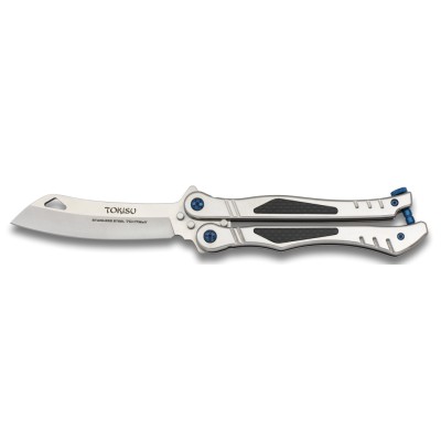 Nôž zatvárací motýlik TOKISU, 02173, 9,5cm - strieborný