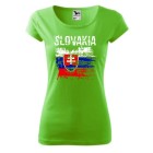 Tričko SLOVAKIA raster dámske - apple green
