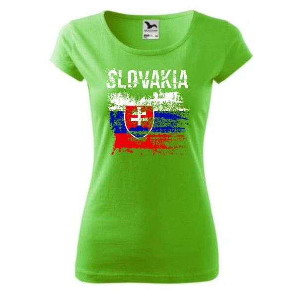 Tričko SLOVAKIA raster dámske - apple green
