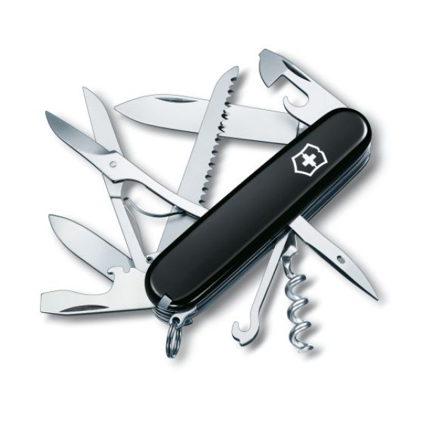 Nôž zatvárací multifunkčný VICTORINOX 1.3713.3 Huntsman, 91mm - čierny