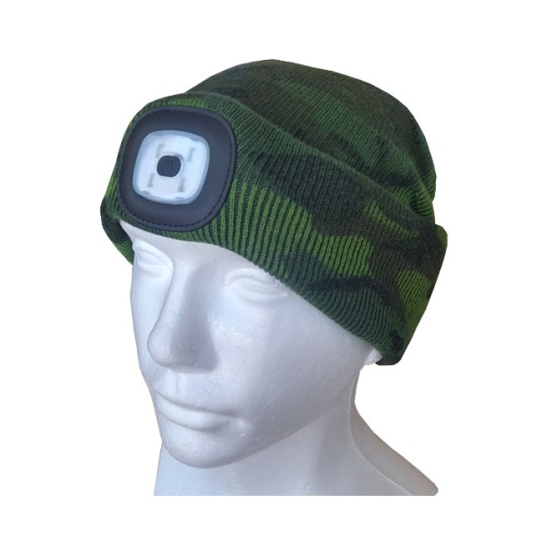 Čiapka zimná s LED svietidlom STREND PRO - camo