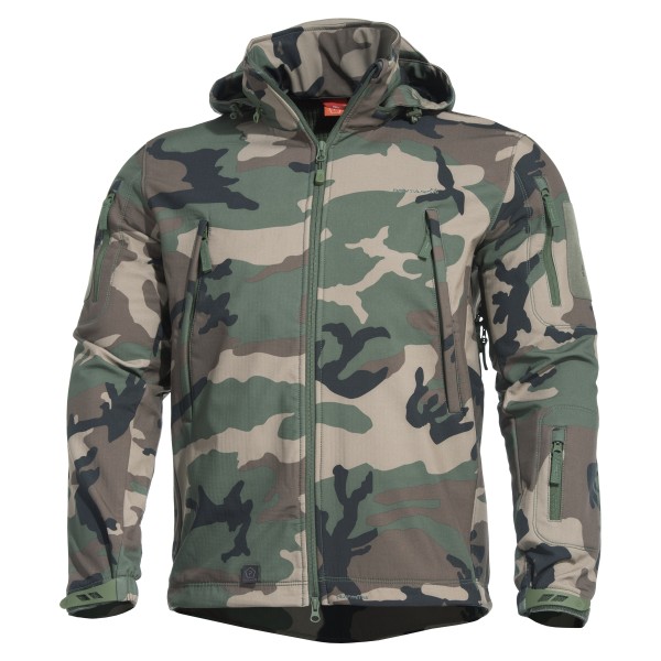 Bunda nepremokavá PENTAGON Artaxes Level V softshell - woodland