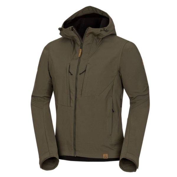 Bunda nepremokavá NORTHFINDER August Softshell, pánska - darkgreen