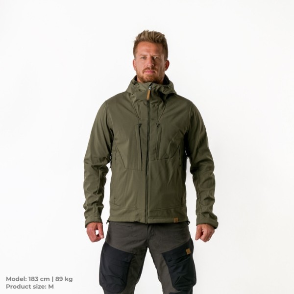 Bunda nepremokavá NORTHFINDER August Softshell, pánska - darkgreen