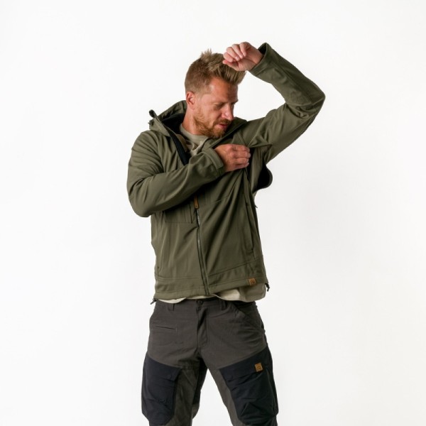 Bunda nepremokavá NORTHFINDER August Softshell, pánska - darkgreen