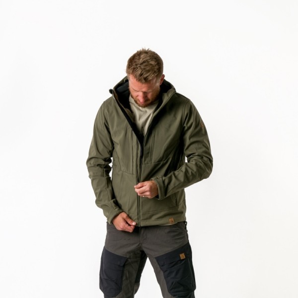 Bunda nepremokavá NORTHFINDER August Softshell, pánska - darkgreen