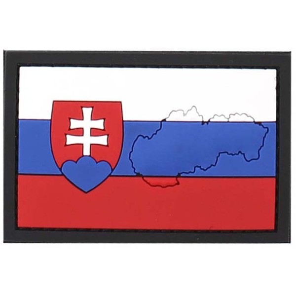 Patch vlajka SLOVAKIA kontúra PVC - trikolóra