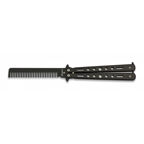Nož zatvárací tréningový motýlik ALBAINOX MA 02155 Butterfly Comb - čierny