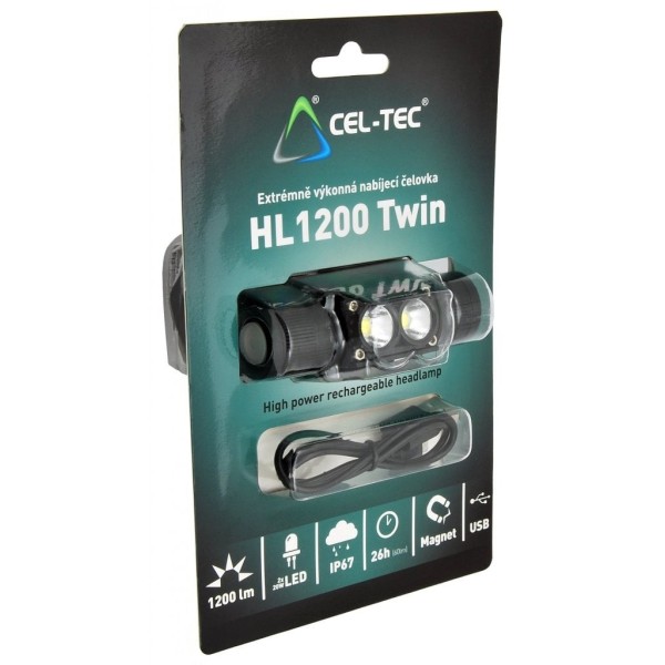 Svietidlo čelové CEL-TEC HL1200 Twin - nabíjateľné