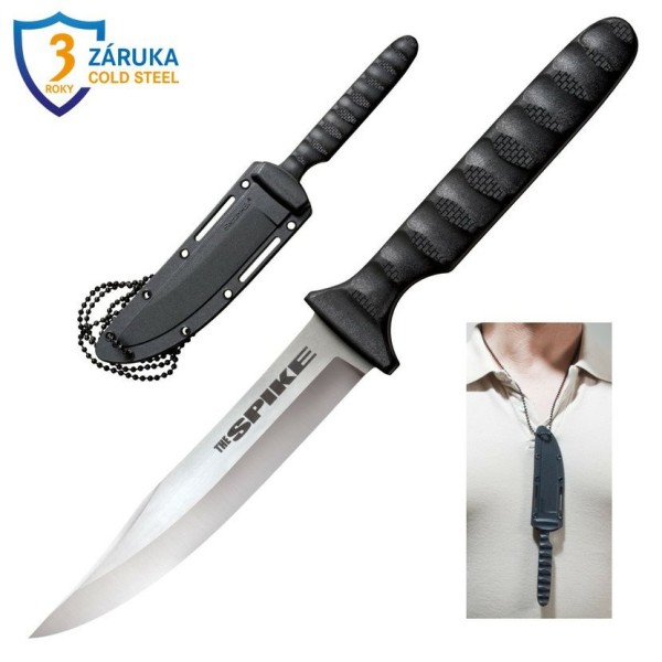 Nôž taktický s pevnou čepelou COLD STEEL Bowie Spike - strieborný