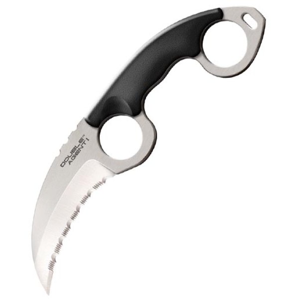 Nôž závesný COLD STEEL Double Agent I Serrated CS39FKS, zúbkovaný - čierny