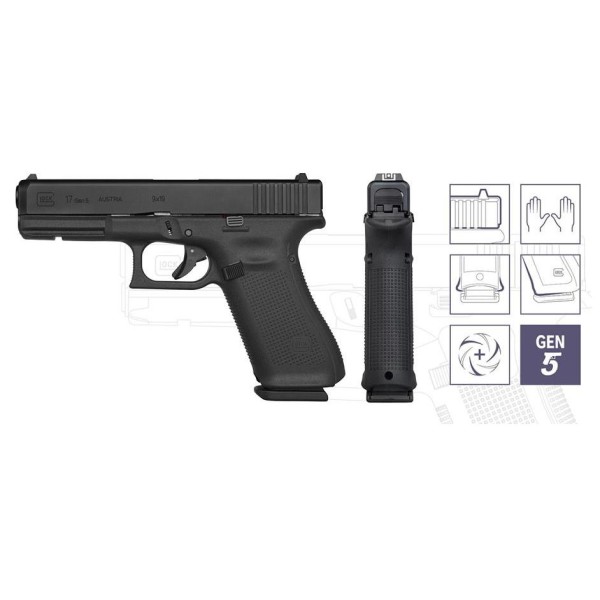Pištoľ GLOCK 17 gen.5, kal. 9x19mm - čierna