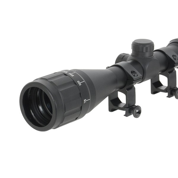 Puškohľad PCS 3-9x40 AOE podsvietený, s reguláciou paralaxy, s montážou 22mm - čierny