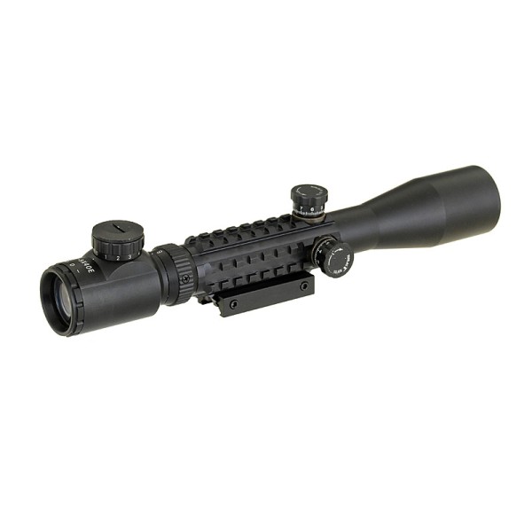Puškohľad PCS 3-9x40 podsvietený, s montážou 22mm - čierny
