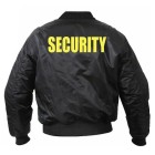 Bunda letecká MA-1 SBS SECURITY čierna - žltá potlač