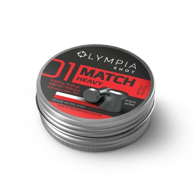 Diabolky OLYMPIA Match Heavy 0,535g, kal. 4,5mm, 500ks - ploché