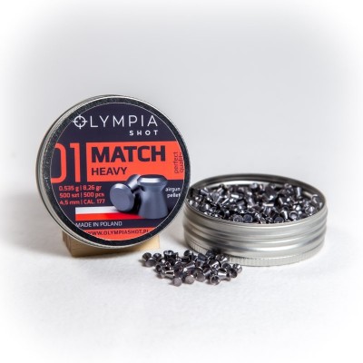 Diabolky OLYMPIA Match Heavy 0,535g, kal. 4,5mm, 250ks - ploché