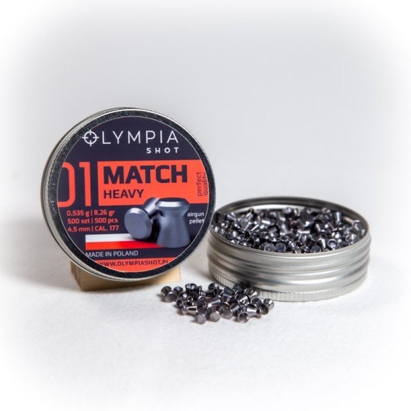 Diabolky OLYMPIA Match Heavy 0,535g, kal. 4,5mm, 500ks - ploché