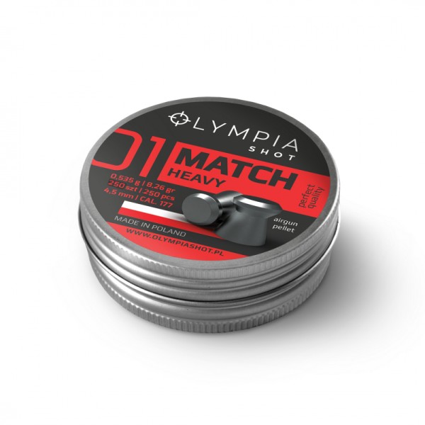 Diabolky OLYMPIA Match Heavy 0,535g, kal. 4,5mm, 250ks - ploché