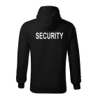 Mikina SBS SECURITY čierna s kapucňou - biela potlač