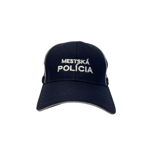 Šiltovka baseball MESTSKÁ POLÍCIA so šachovnicou - tmavomodrá