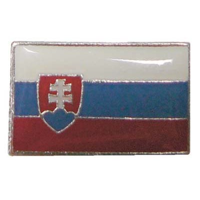 Odznak SLOVENSKO vlajka 2,1x1,3cm - strieborný
