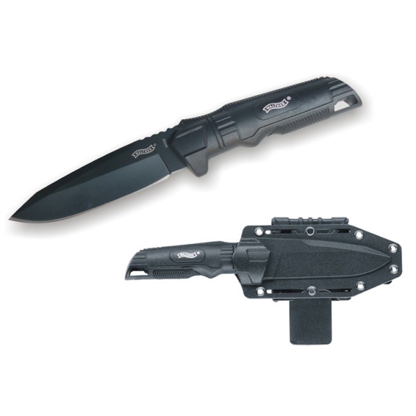 Nôž taktický s pevnou čepeľou WALTHER Backup Knife - čierny