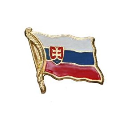 Odznak SLOVENSKO vlajka vejúca - zlatý