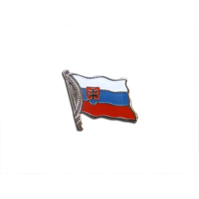 Odznak SLOVENSKO vlajka vejúca - strieborný