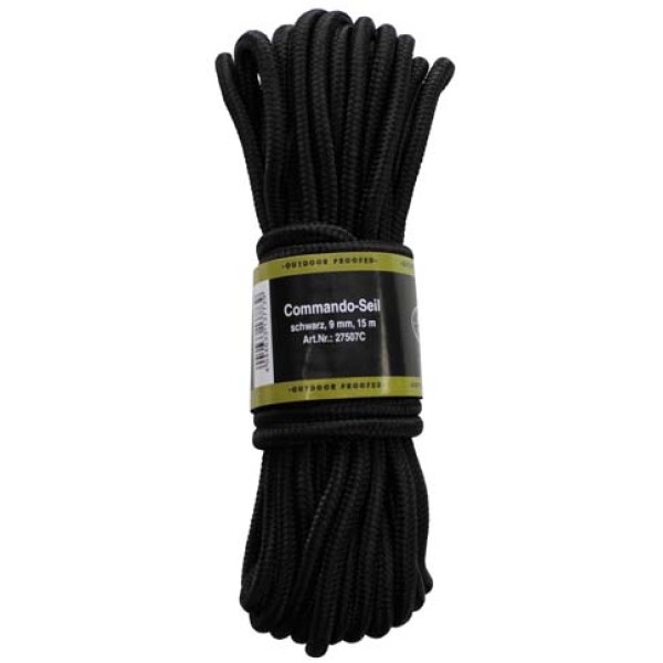 Lano špagátové MFH 27507C 15m / 9mm - čierne