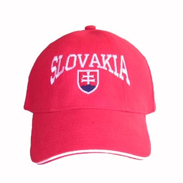 Šiltovka SLOVAKIA veľký nápis - bavlnená - červená