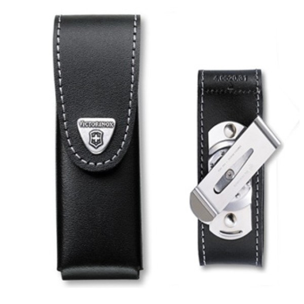 Puzdro na nože VICTORINOX 4.0524.31 s rotačným klipom, kožené - čierne
