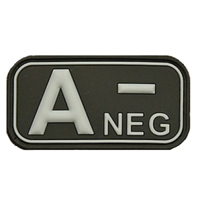 Patch označenie krvnej skupiny, A- NEG - čierny