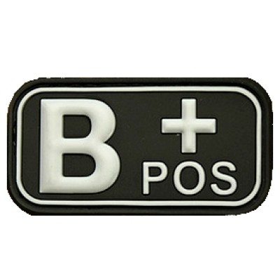 Patch označenie krvnej skupiny, B+ POS - čierny