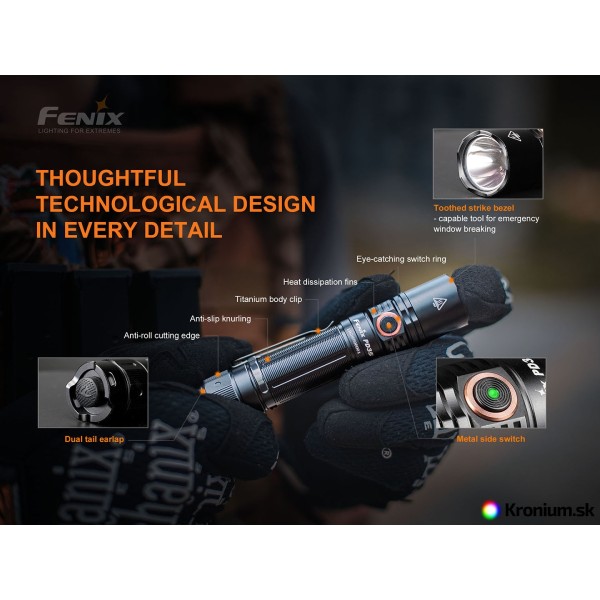 Svietidlo taktické FENIX PD35 V3.0 nabíjateľné - čierne