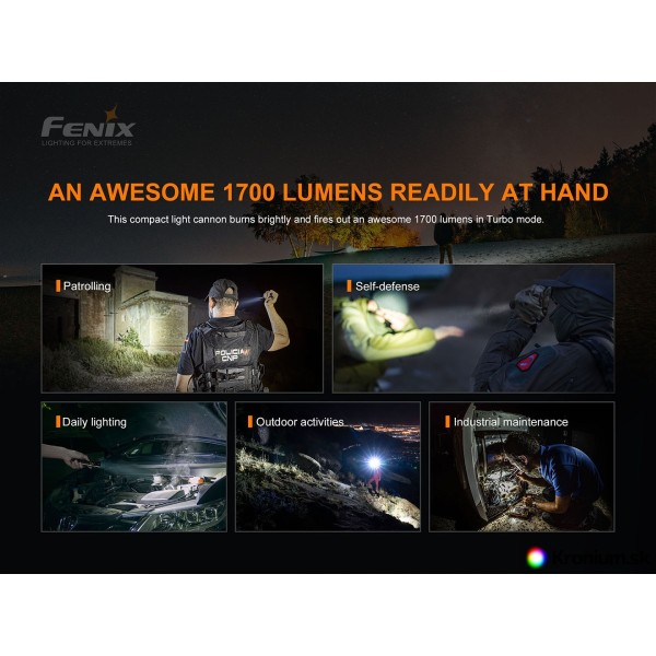 Svietidlo taktické FENIX PD35 V3.0 nabíjateľné - čierne