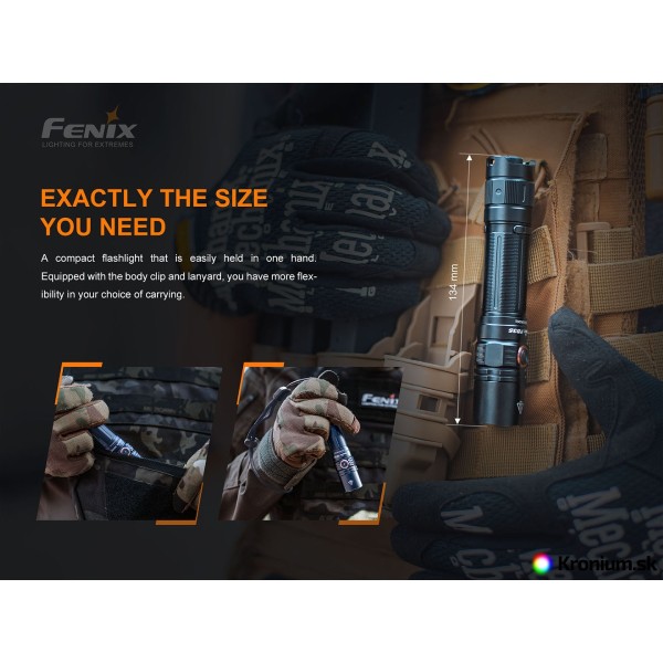 Svietidlo taktické FENIX PD35 V3.0 nabíjateľné - čierne
