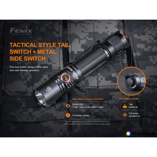 Svietidlo taktické FENIX PD35 V3.0 nabíjateľné - čierne