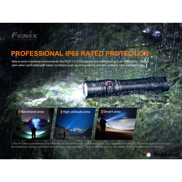 Svietidlo taktické FENIX PD35 V3.0 nabíjateľné - čierne